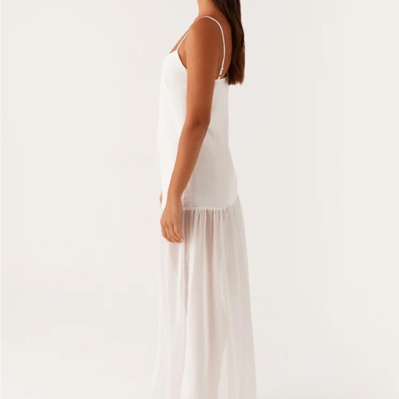 Nwt-Peppermayo Heavenly Linen Maxi Dress - White‎ - Picture 3 of 4